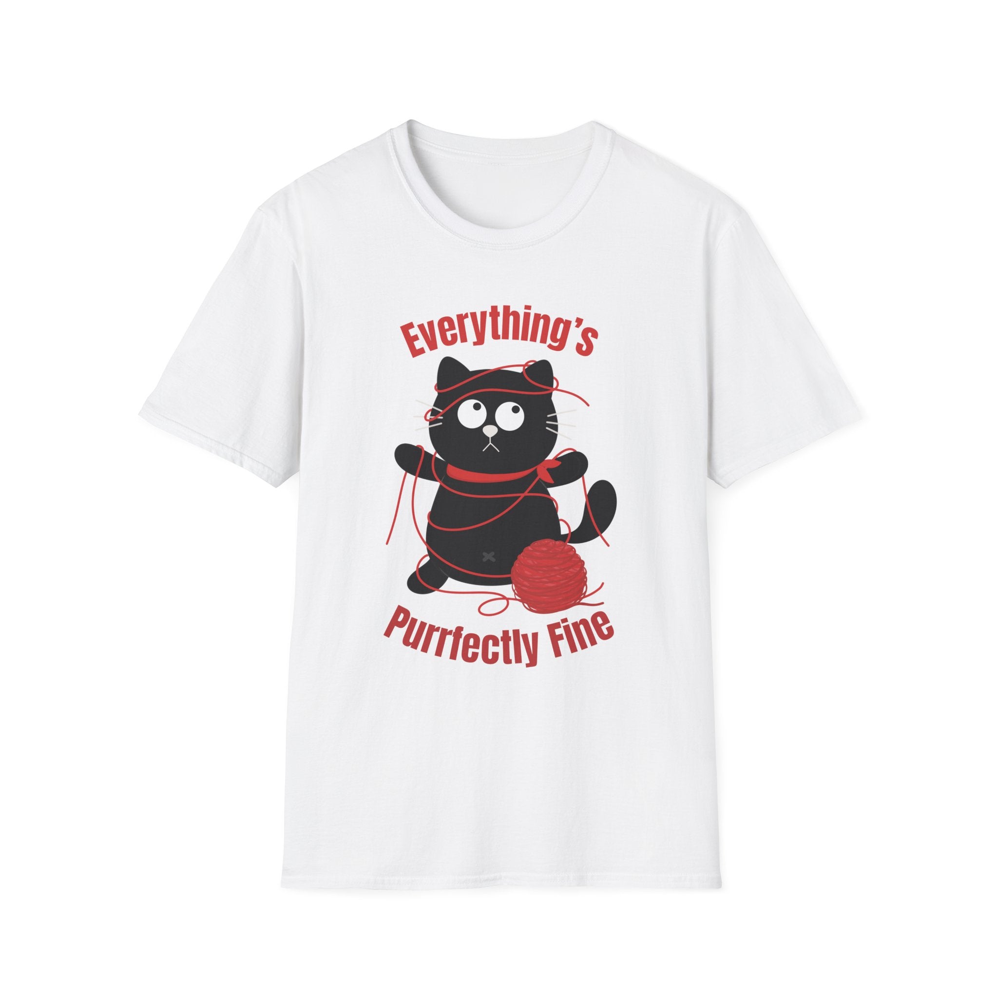 Everythings Purrfectly Fine Shirt, Funny Cat Graphic Tee, Everythings Fine Shirt, Unisex Softstyle T-Shirt