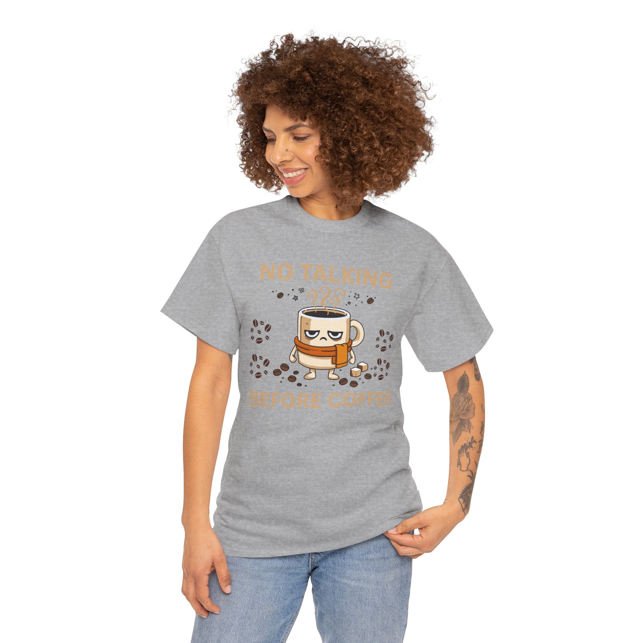 No Talking Before Coffee Shirt, Funny Graphic Tee, Unisex Heavy Cotton Tee
