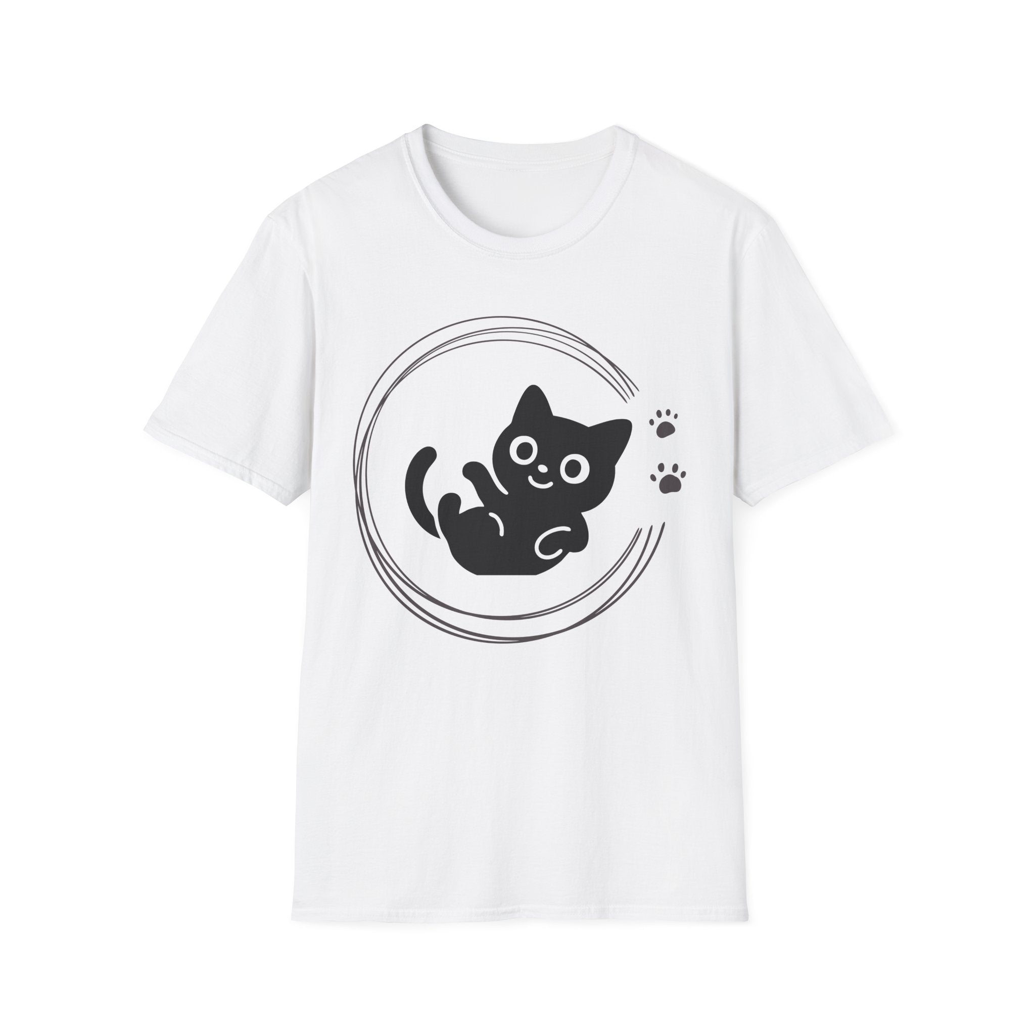 Black Cat Minimalist Unisex Softstyle T-Shirt