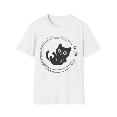 Black Cat Minimalist Unisex Softstyle T-Shirt