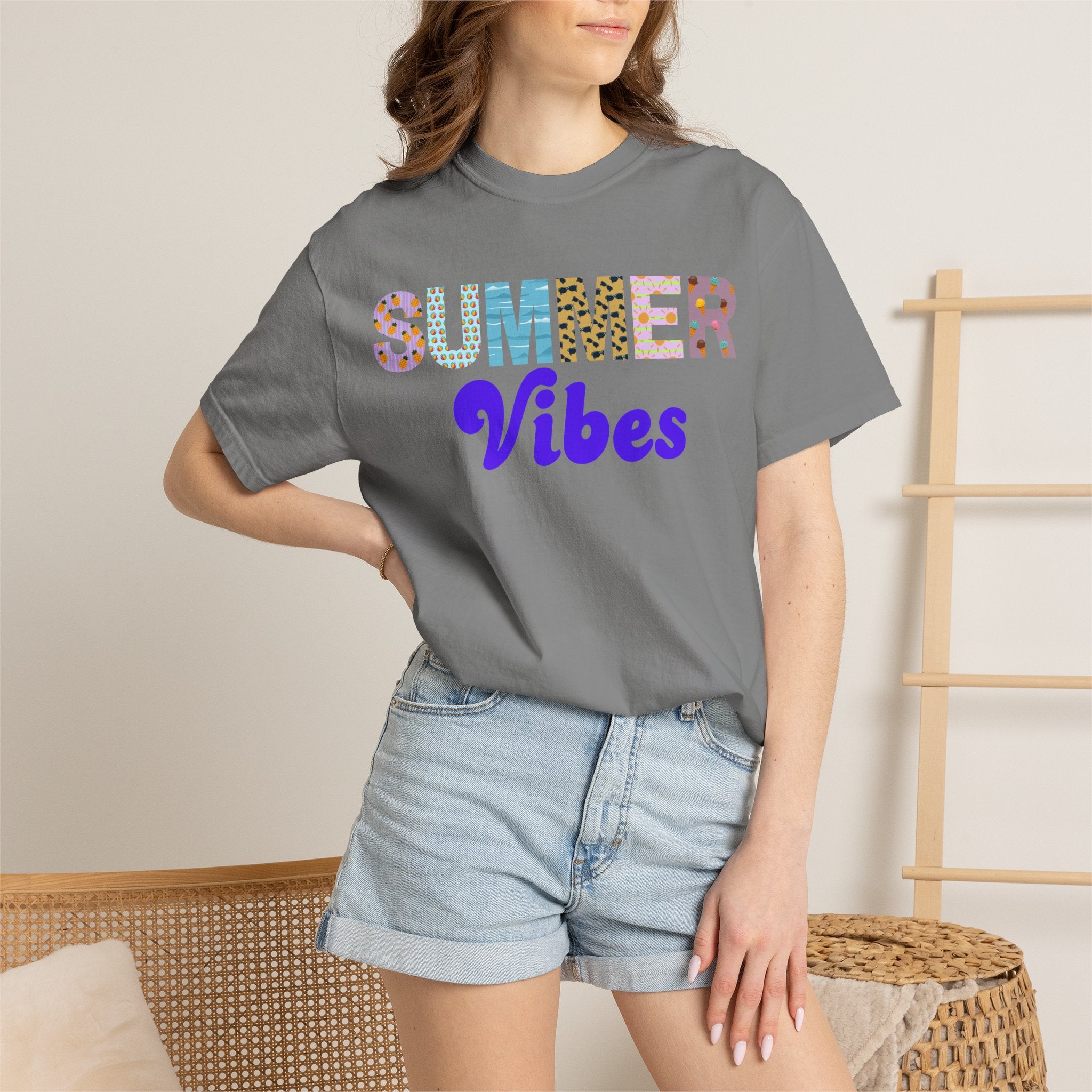 Comfort Colors Summer Vibes Tshirt, Trendy Summer Shirt, Summer Shirt, Beach Tee, 2026 Trendy Women's Shirt, Unisex Garment-Dyed T-shirt