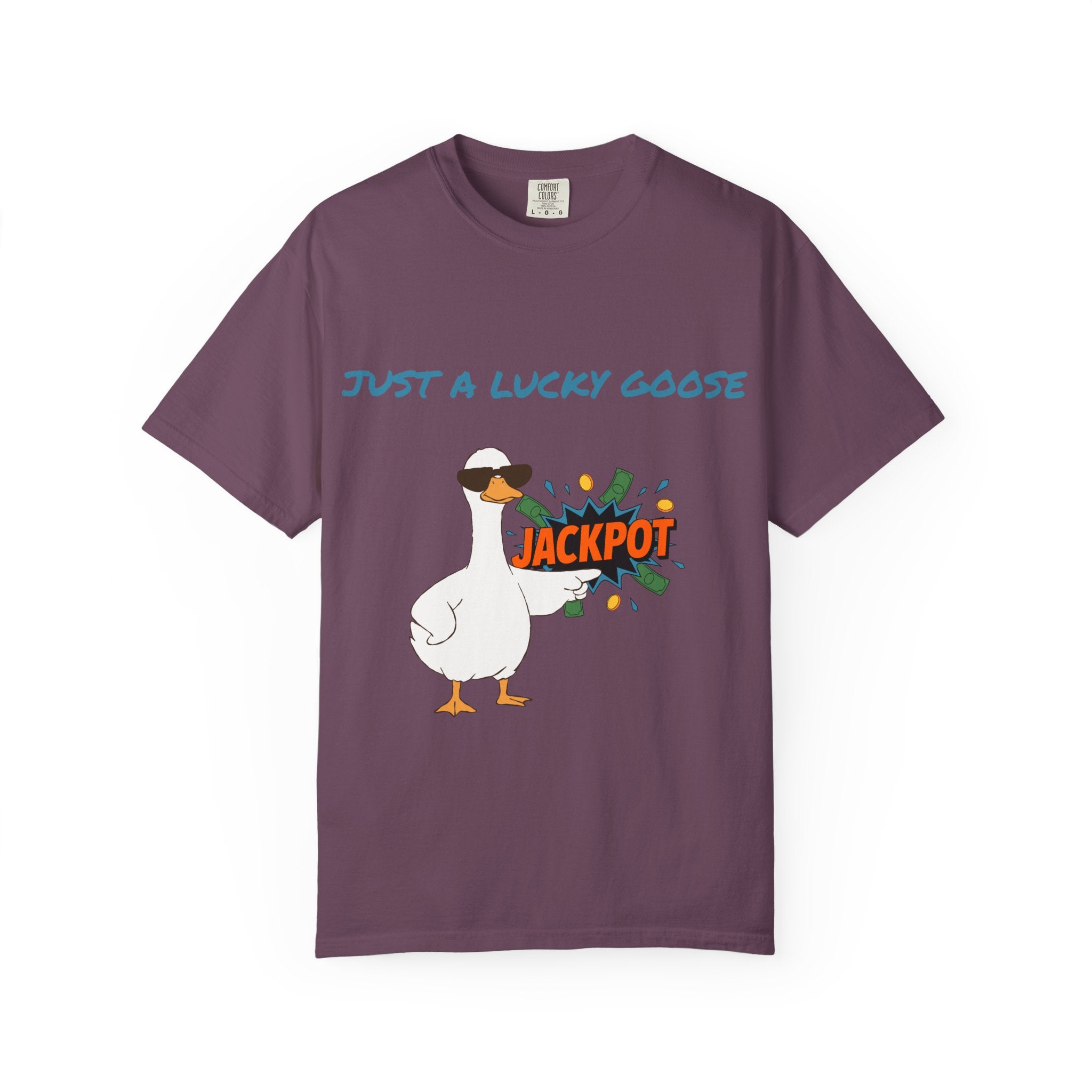 Just A Lucky Goose Shirt, Comfort Colors Silly Goose Graphic Tee, Funny Goose Apparel, Unisex Garment-Dyed T-shirt