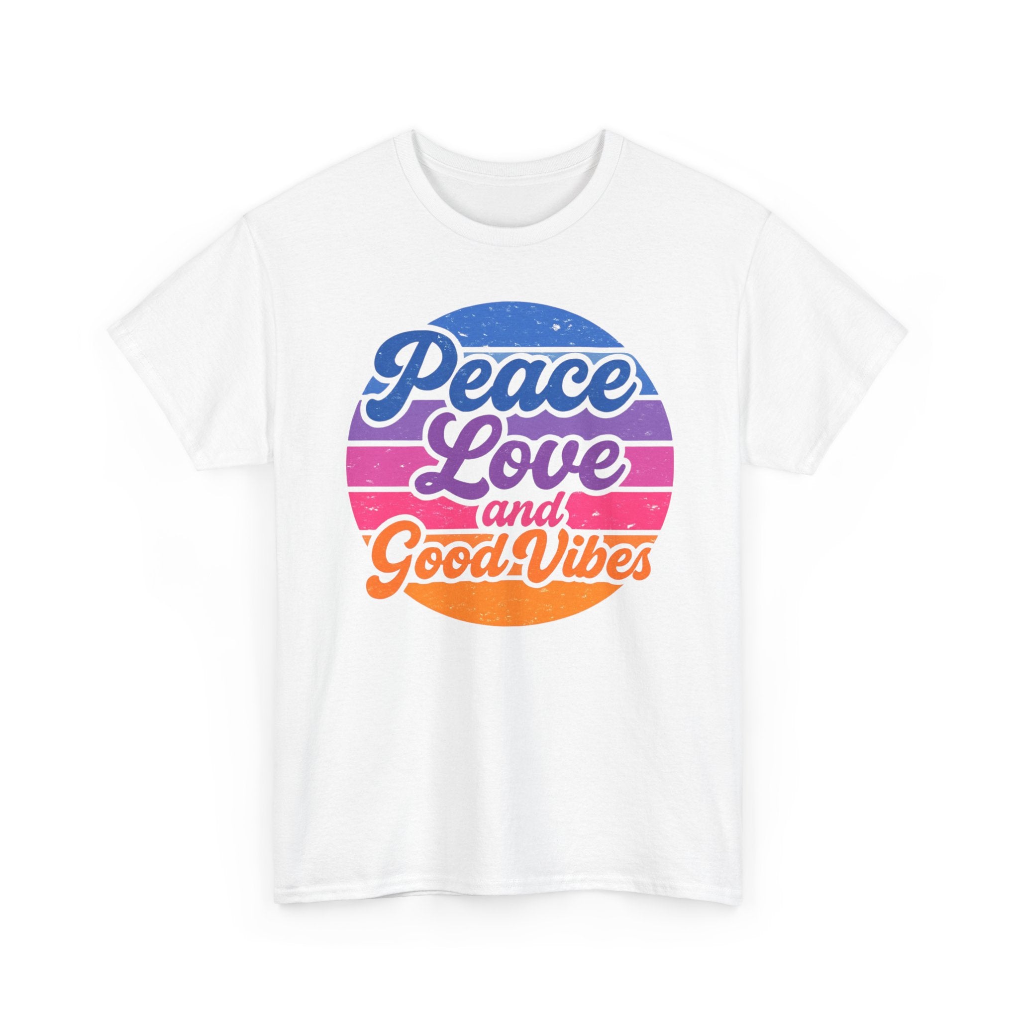 Peace Love And Vibes Shirt, Unisex Heavy Cotton Tee