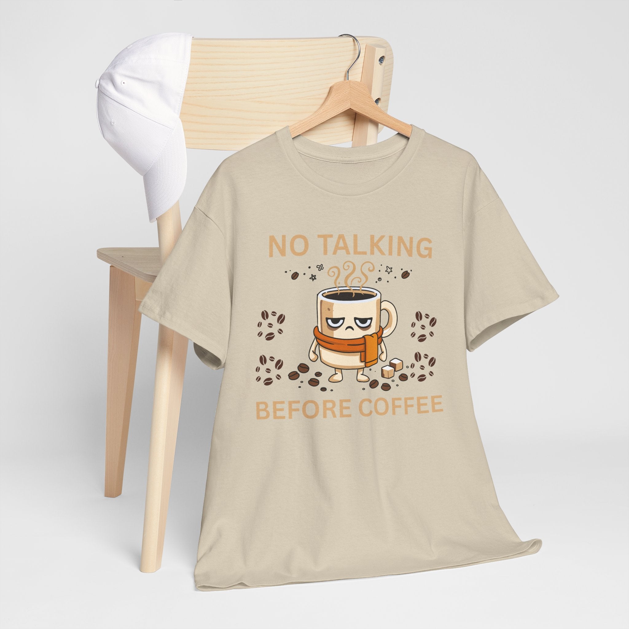 No Talking Before Coffee Shirt, Funny Graphic Tee, Unisex Heavy Cotton Tee
