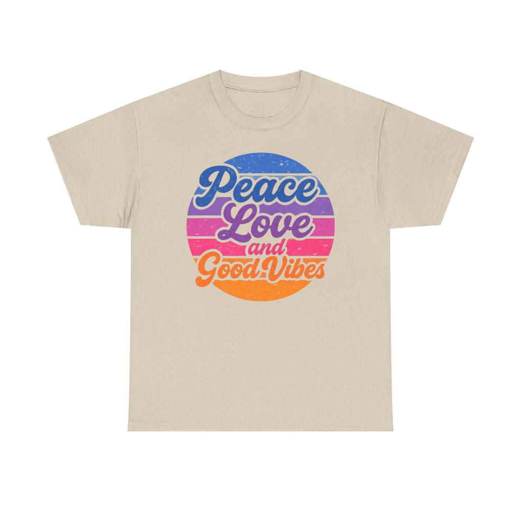 Peace Love And Vibes Shirt, Unisex Heavy Cotton Tee