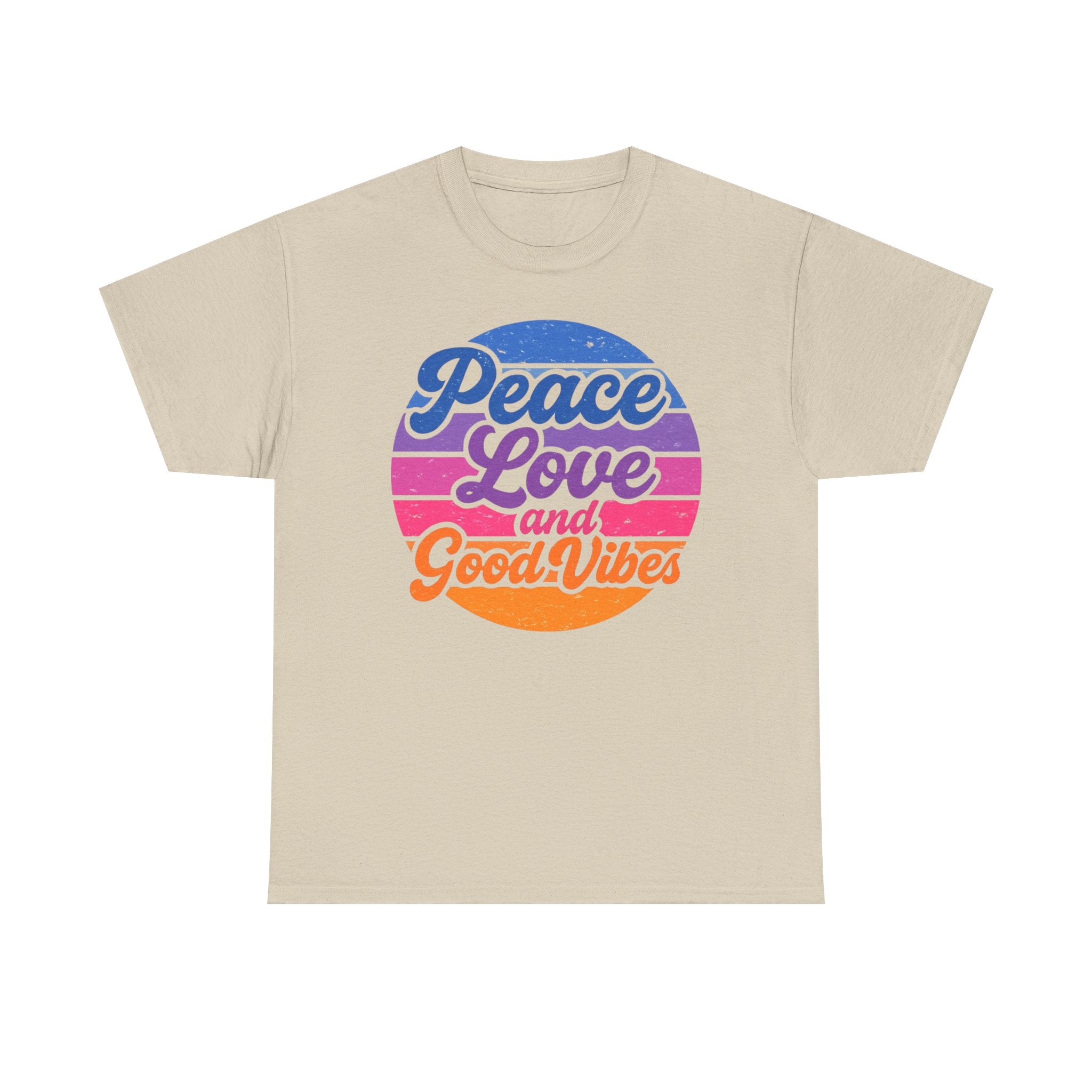 Peace Love And Vibes Shirt, Unisex Heavy Cotton Tee
