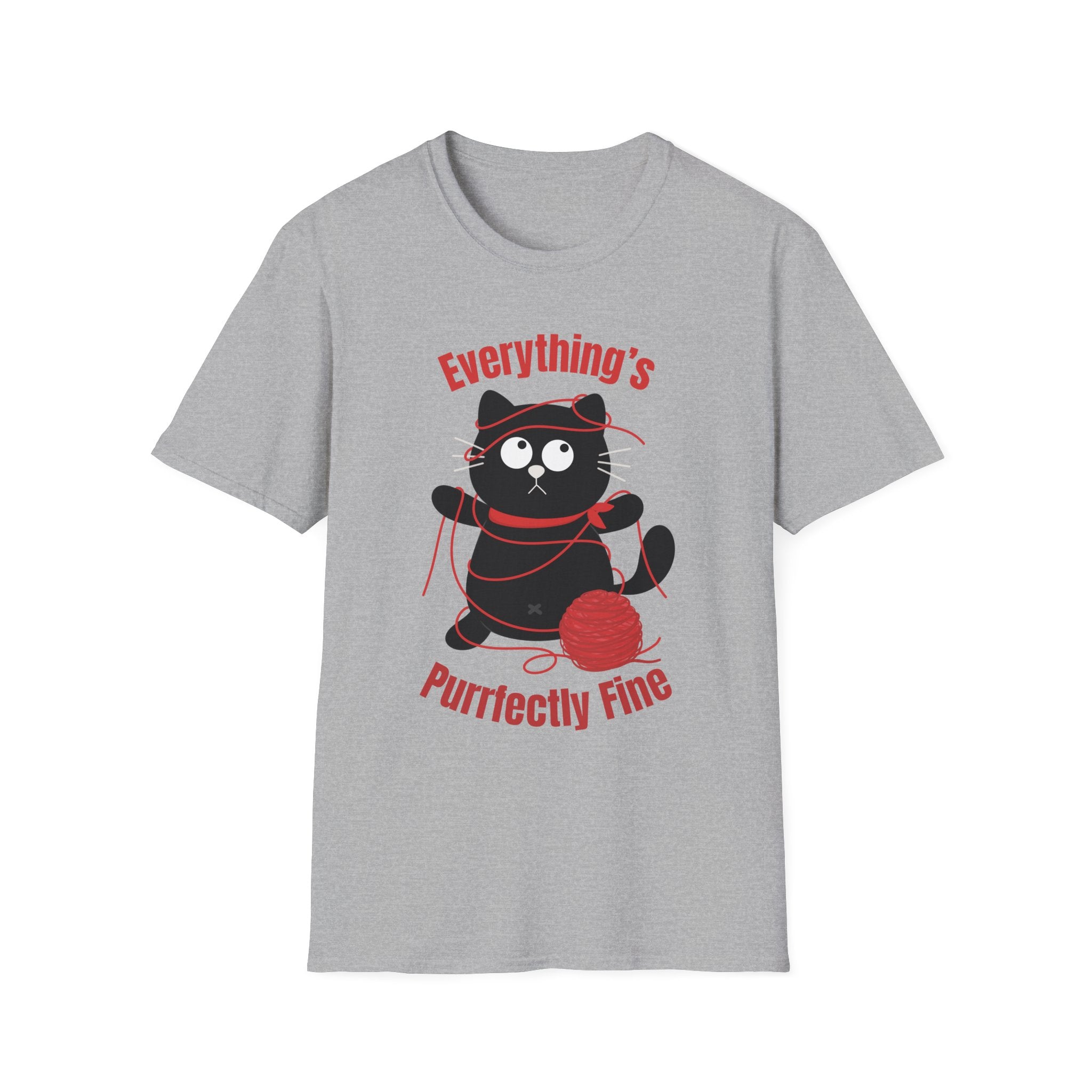 Everythings Purrfectly Fine Shirt, Funny Cat Graphic Tee, Everythings Fine Shirt, Unisex Softstyle T-Shirt