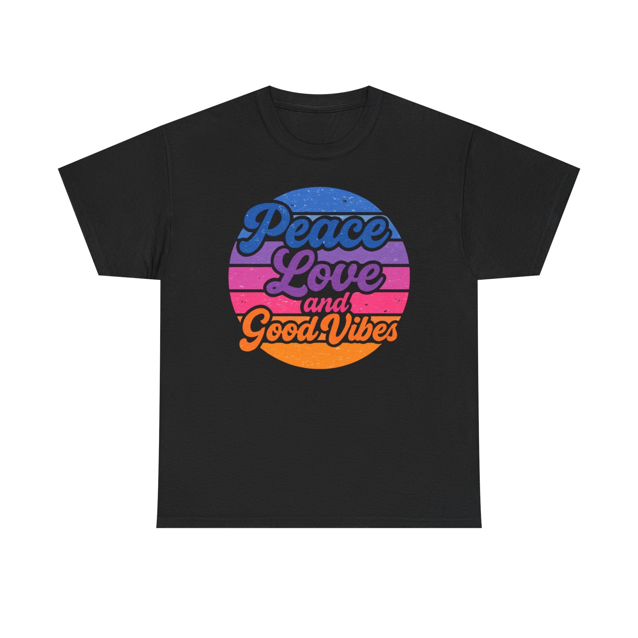 Peace Love And Vibes Shirt, Unisex Heavy Cotton Tee