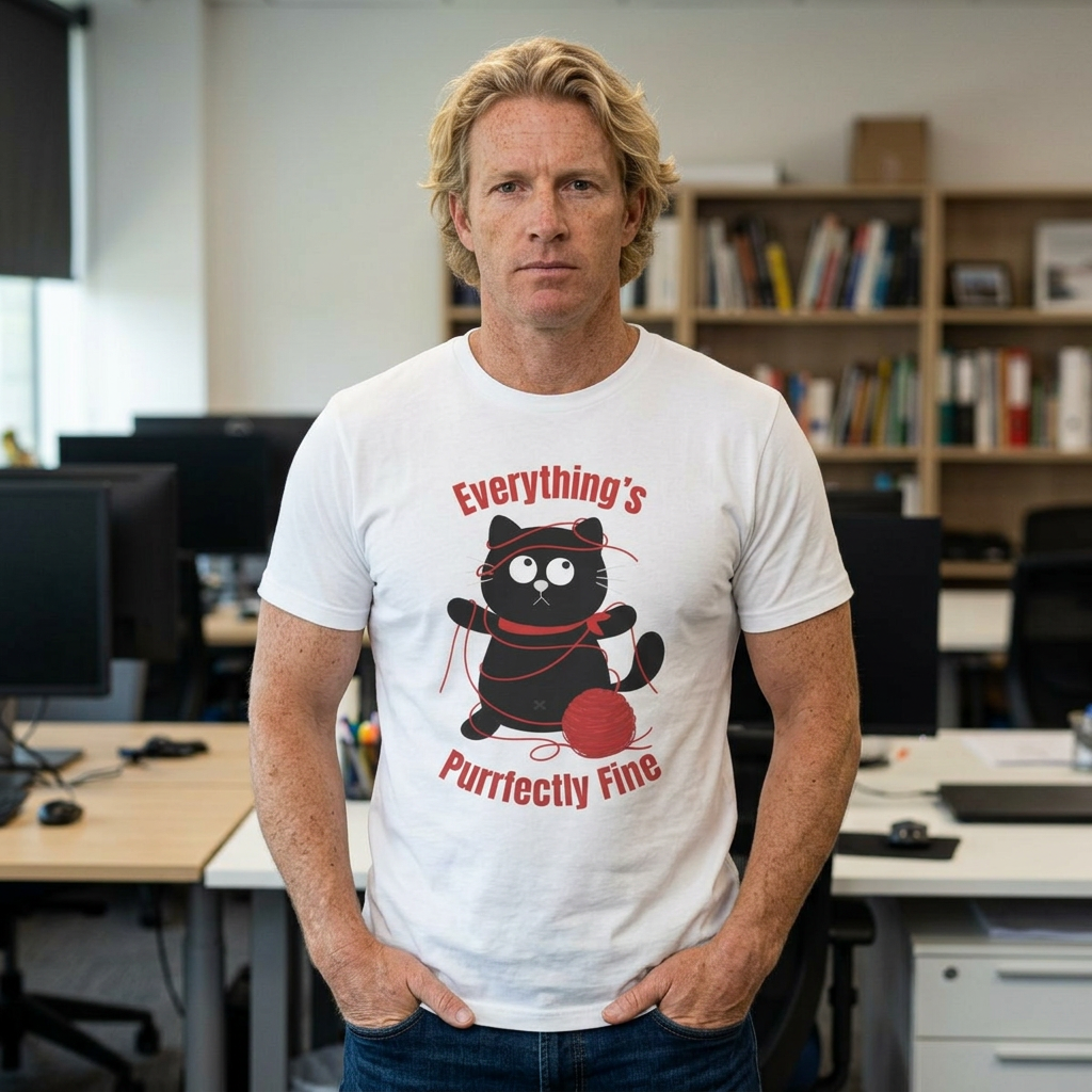 Everythings Purrfectly Fine Shirt, Funny Cat Graphic Tee, Everythings Fine Shirt, Unisex Softstyle T-Shirt
