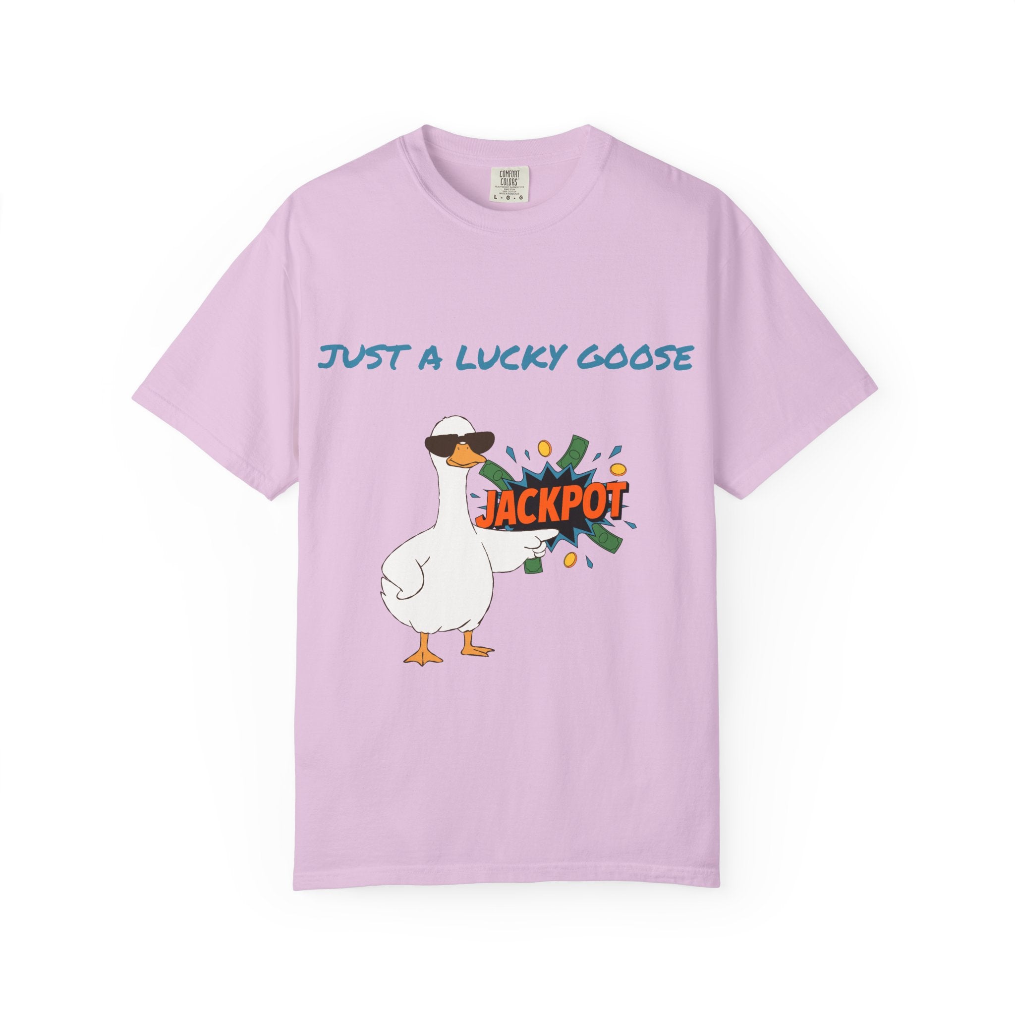 Just A Lucky Goose Shirt, Comfort Colors Silly Goose Graphic Tee, Funny Goose Apparel, Unisex Garment-Dyed T-shirt