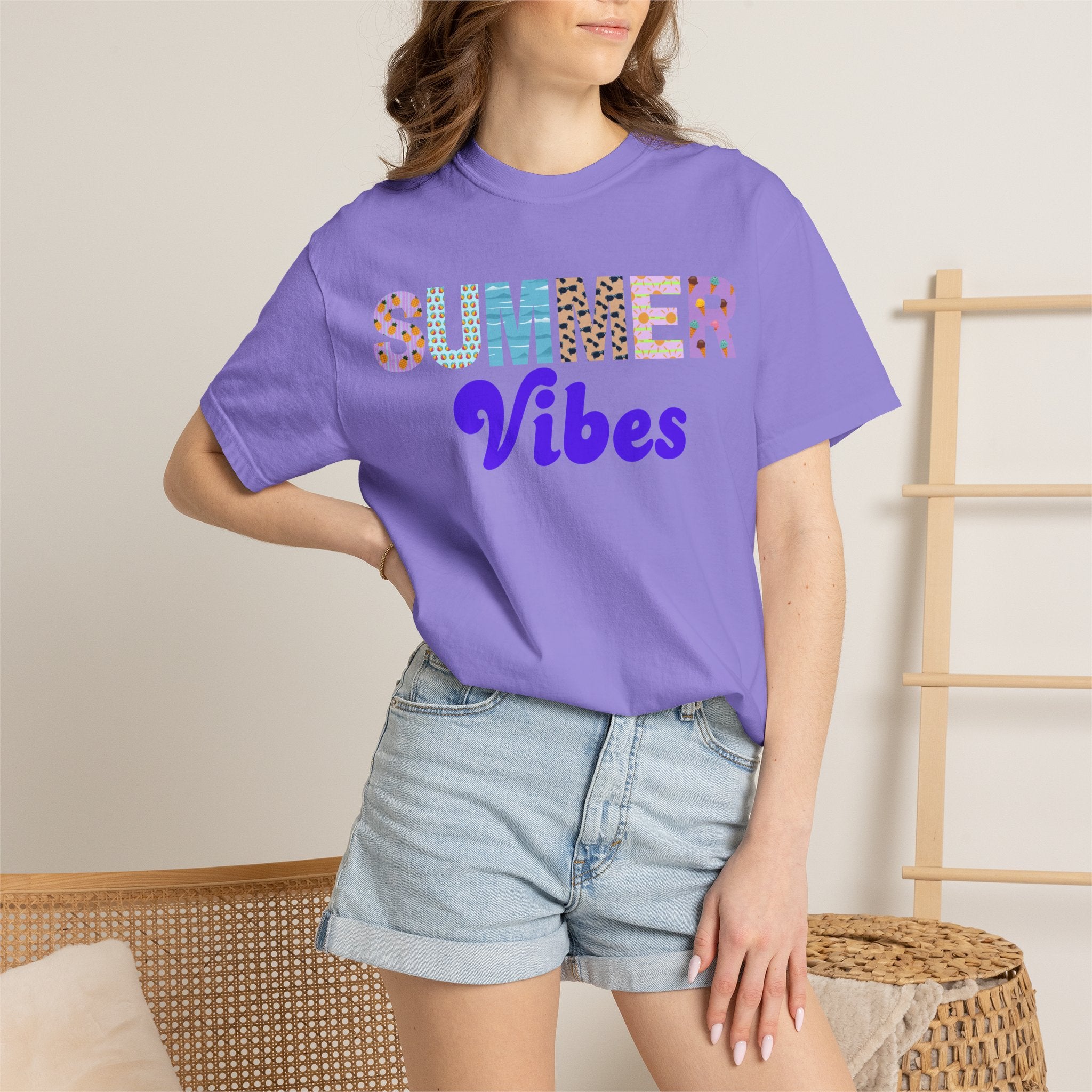 Comfort Colors Summer Vibes Tshirt, Trendy Summer Shirt, Summer Shirt, Beach Tee, 2026 Trendy Women's Shirt, Unisex Garment-Dyed T-shirt