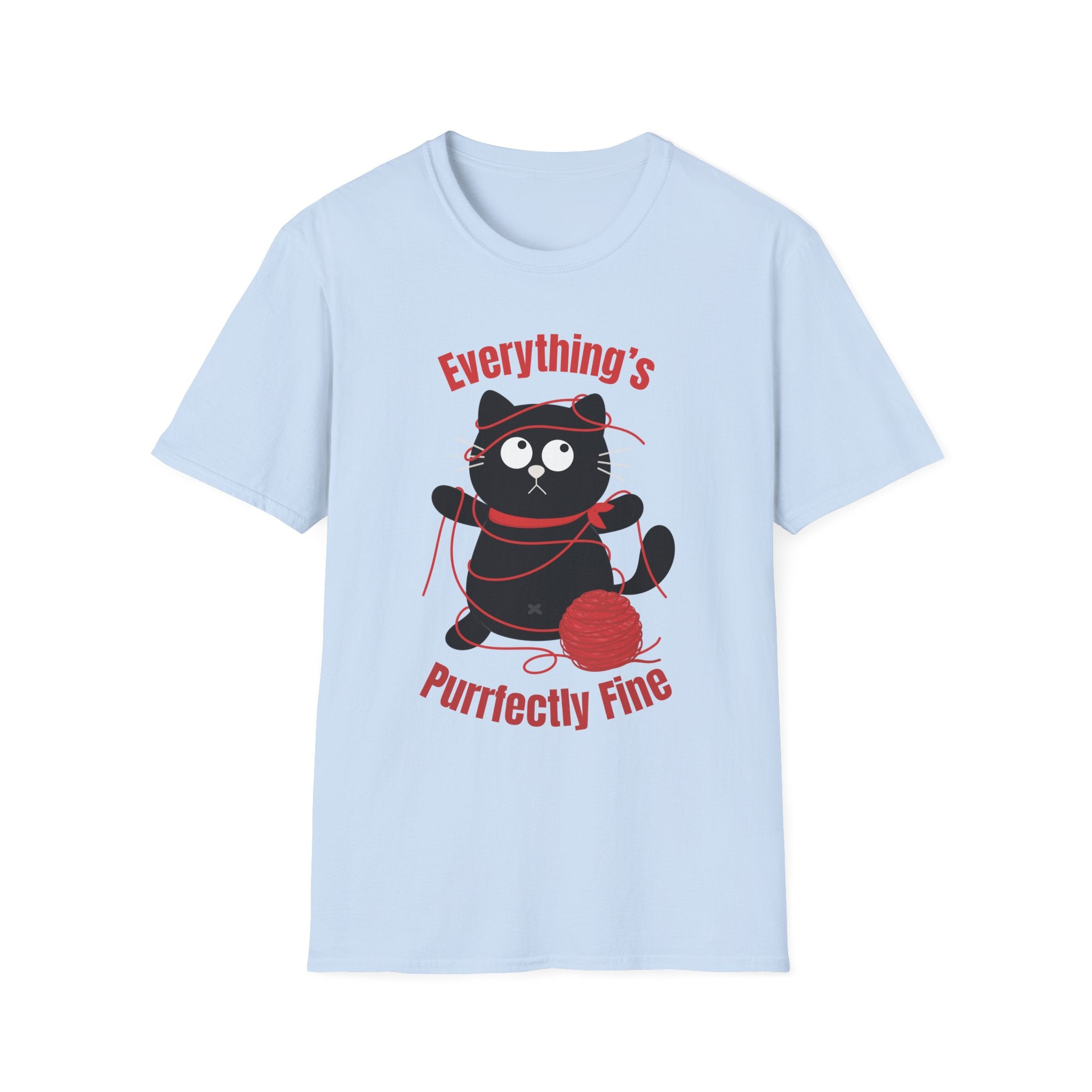 Everythings Purrfectly Fine Shirt, Funny Cat Graphic Tee, Everythings Fine Shirt, Unisex Softstyle T-Shirt