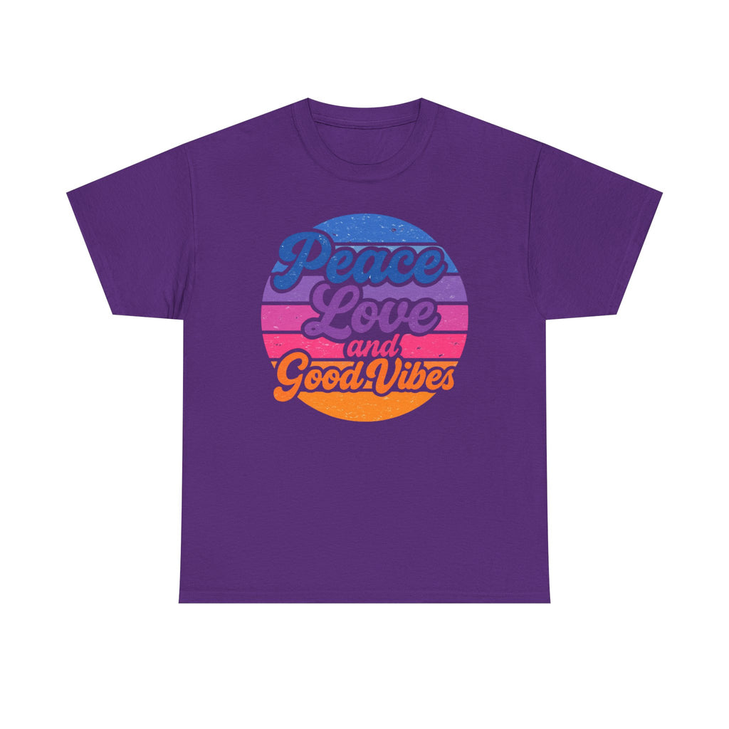 Peace Love And Vibes Shirt, Unisex Heavy Cotton Tee