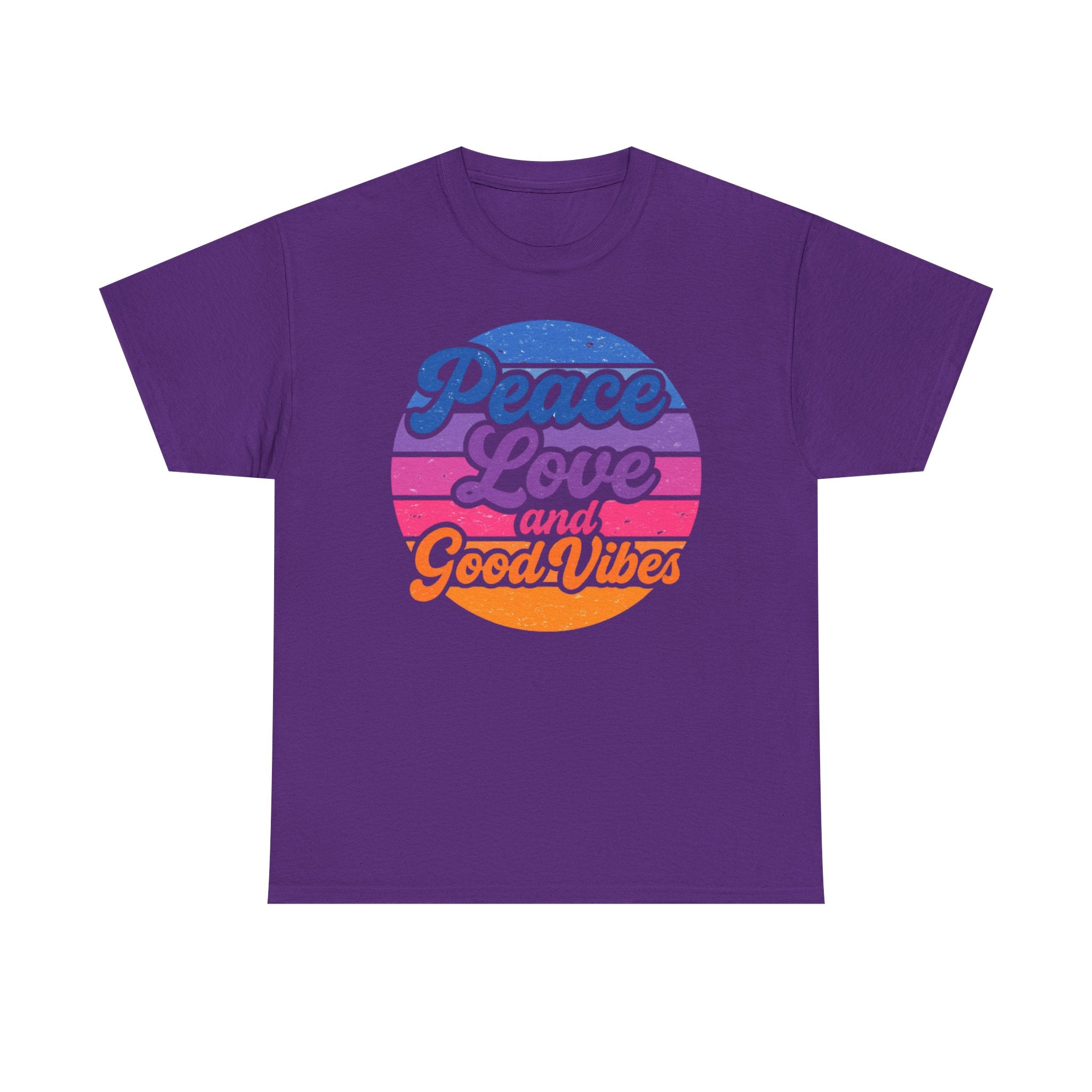 Peace Love And Vibes Shirt, Unisex Heavy Cotton Tee