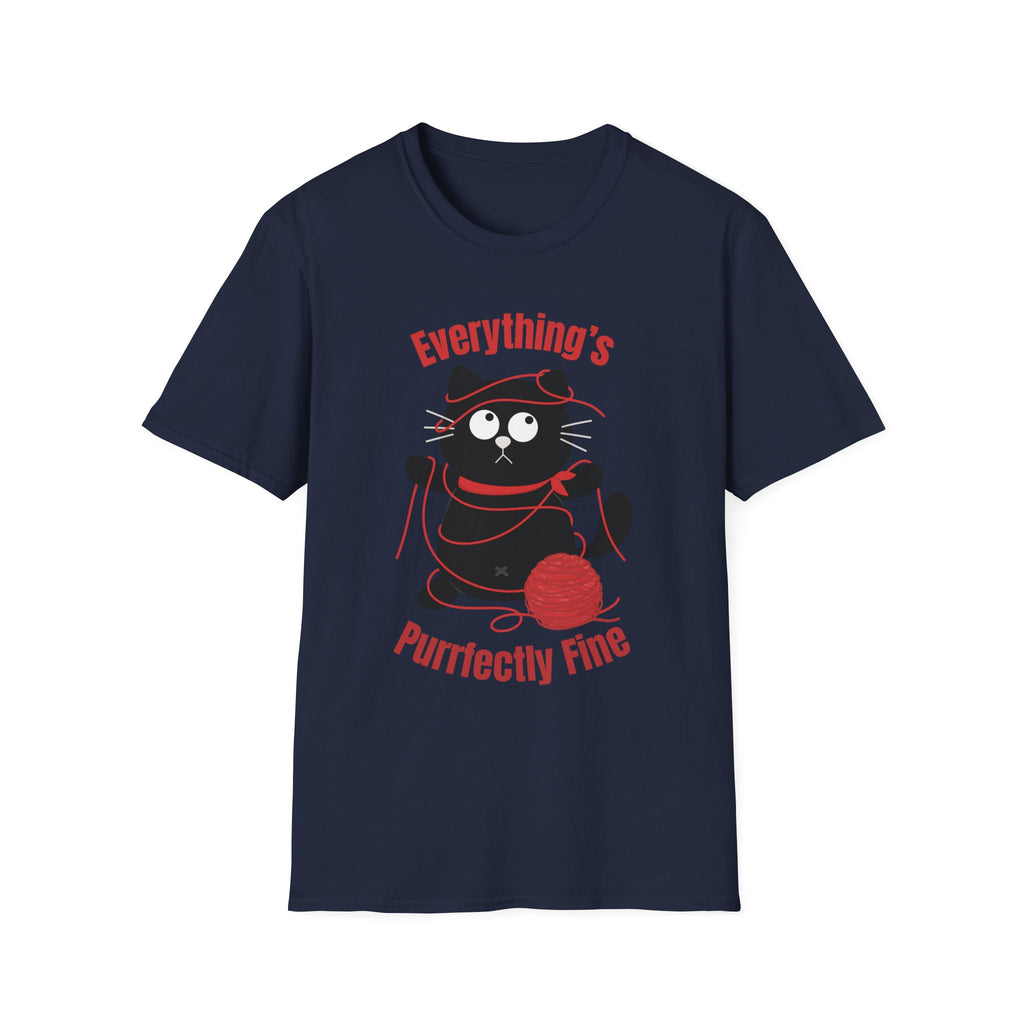 Everythings Purrfectly Fine Shirt, Funny Cat Graphic Tee, Everythings Fine Shirt, Unisex Softstyle T-Shirt