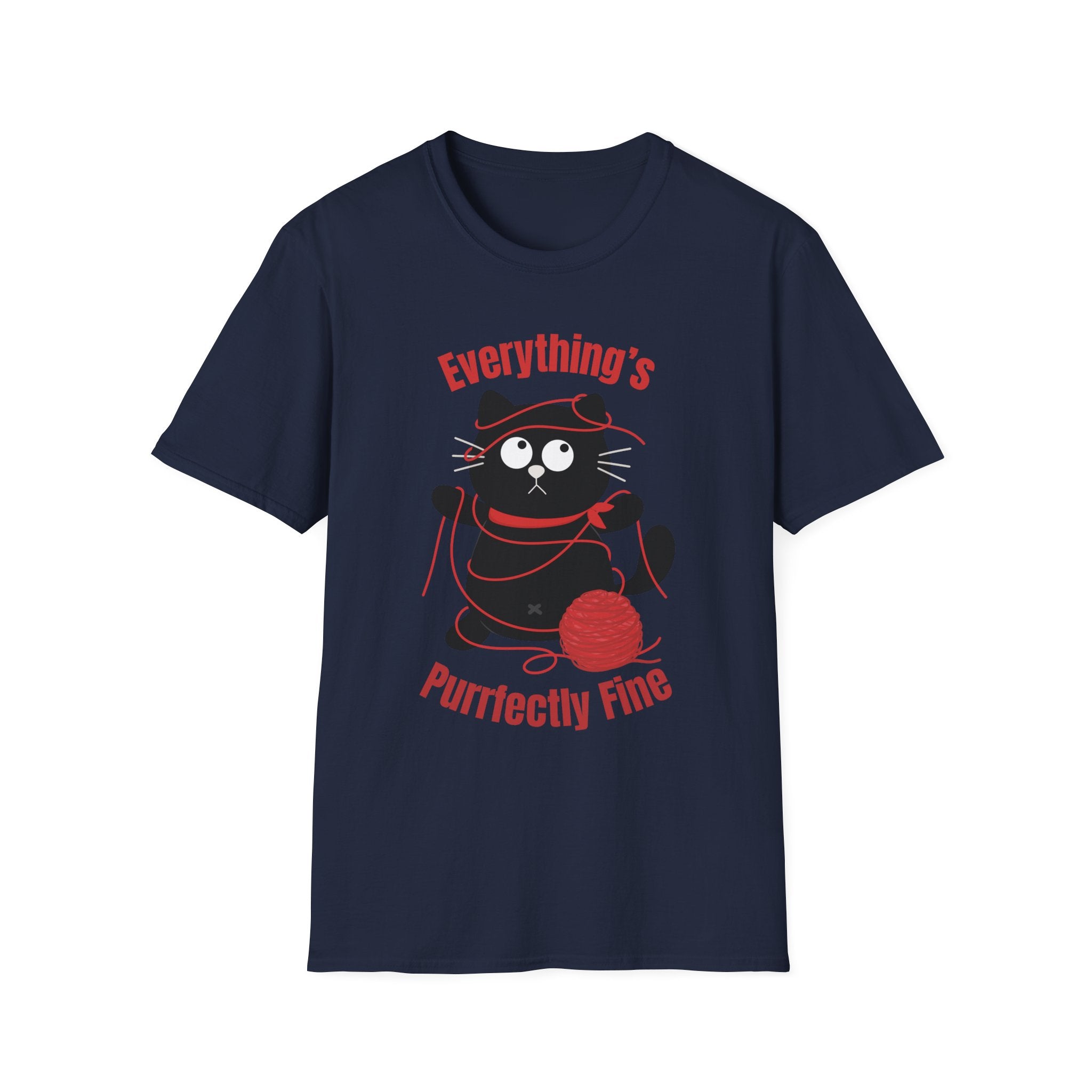 Everythings Purrfectly Fine Shirt, Funny Cat Graphic Tee, Everythings Fine Shirt, Unisex Softstyle T-Shirt