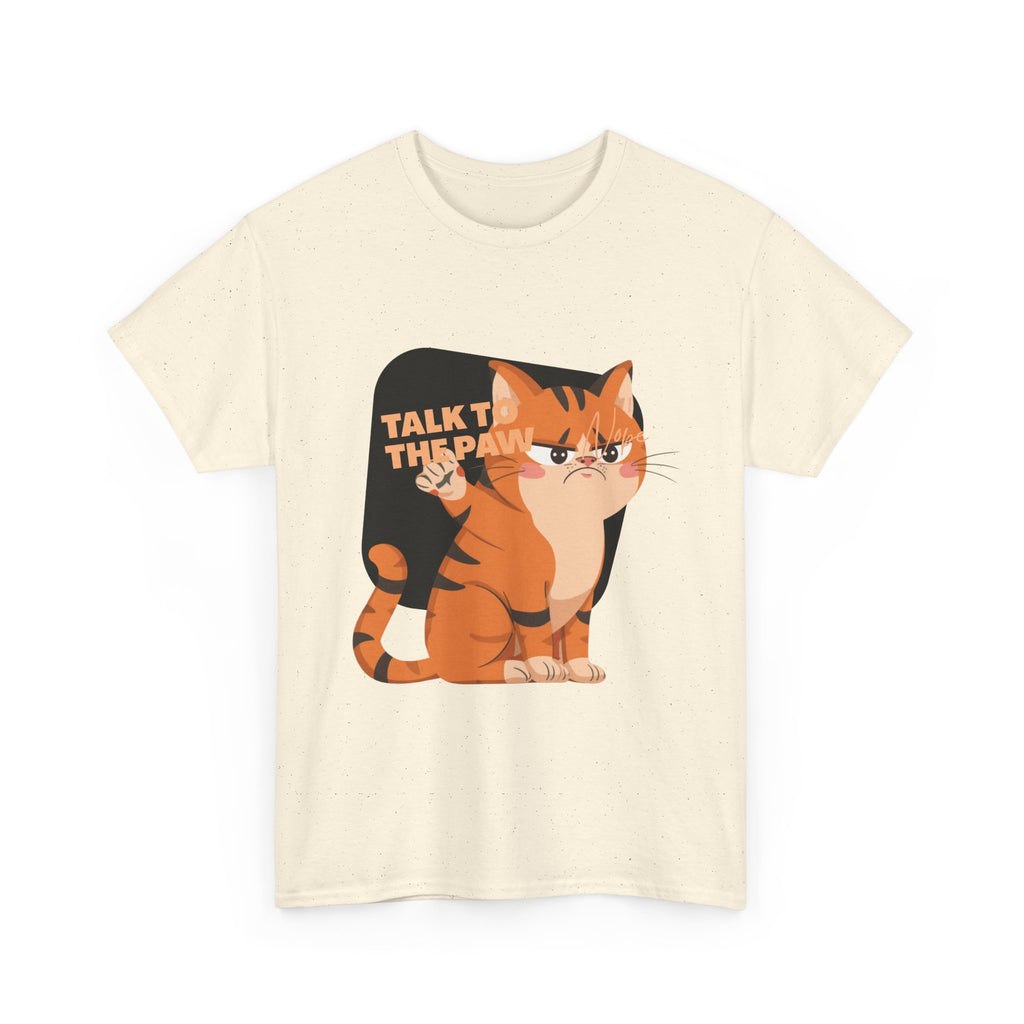 Talk to the Paw Funny Cat Heavy Cotton Tee
