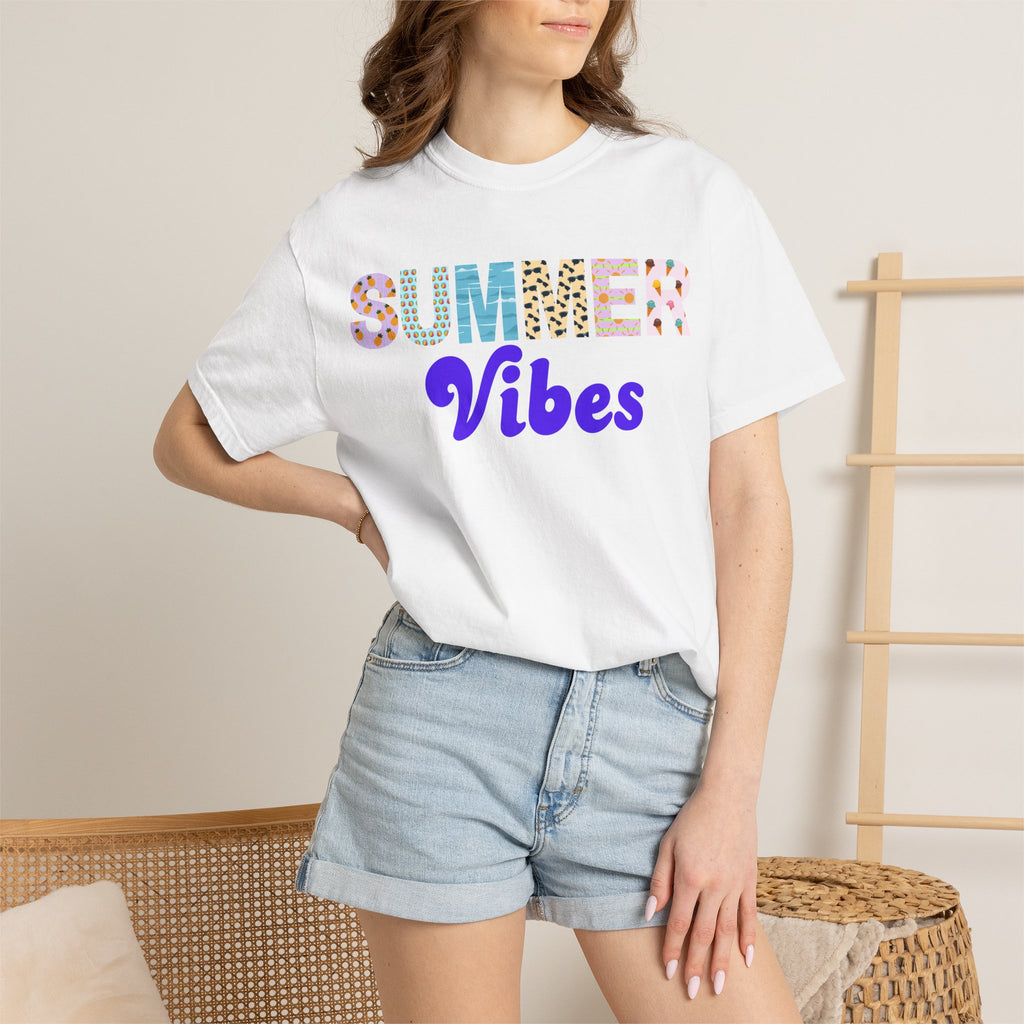Comfort Colors Summer Vibes Tshirt, Trendy Summer Shirt, Summer Shirt, Beach Tee, 2026 Trendy Women's Shirt, Unisex Garment-Dyed T-shirt