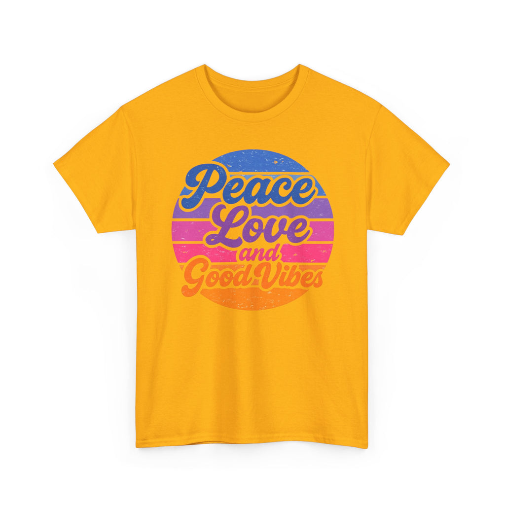 Peace Love And Vibes Shirt, Unisex Heavy Cotton Tee