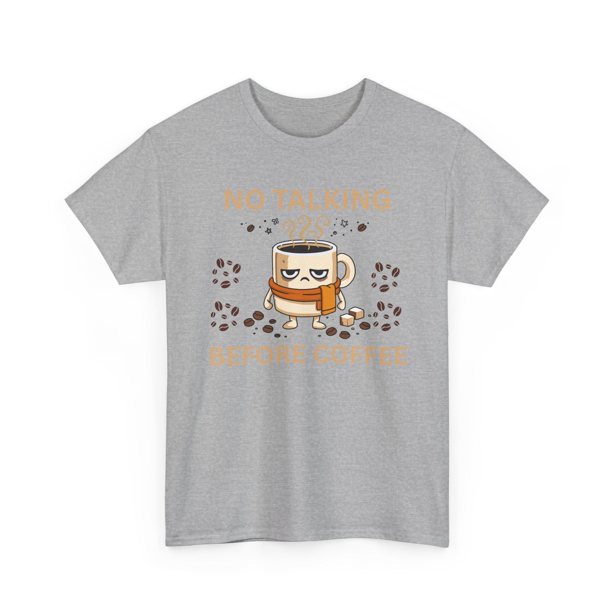 No Talking Before Coffee Shirt, Funny Graphic Tee, Unisex Heavy Cotton Tee