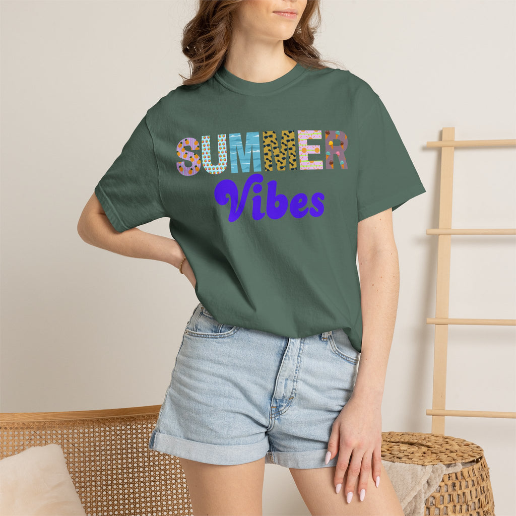 Comfort Colors Summer Vibes Tshirt, Trendy Summer Shirt, Summer Shirt, Beach Tee, 2026 Trendy Women's Shirt, Unisex Garment-Dyed T-shirt