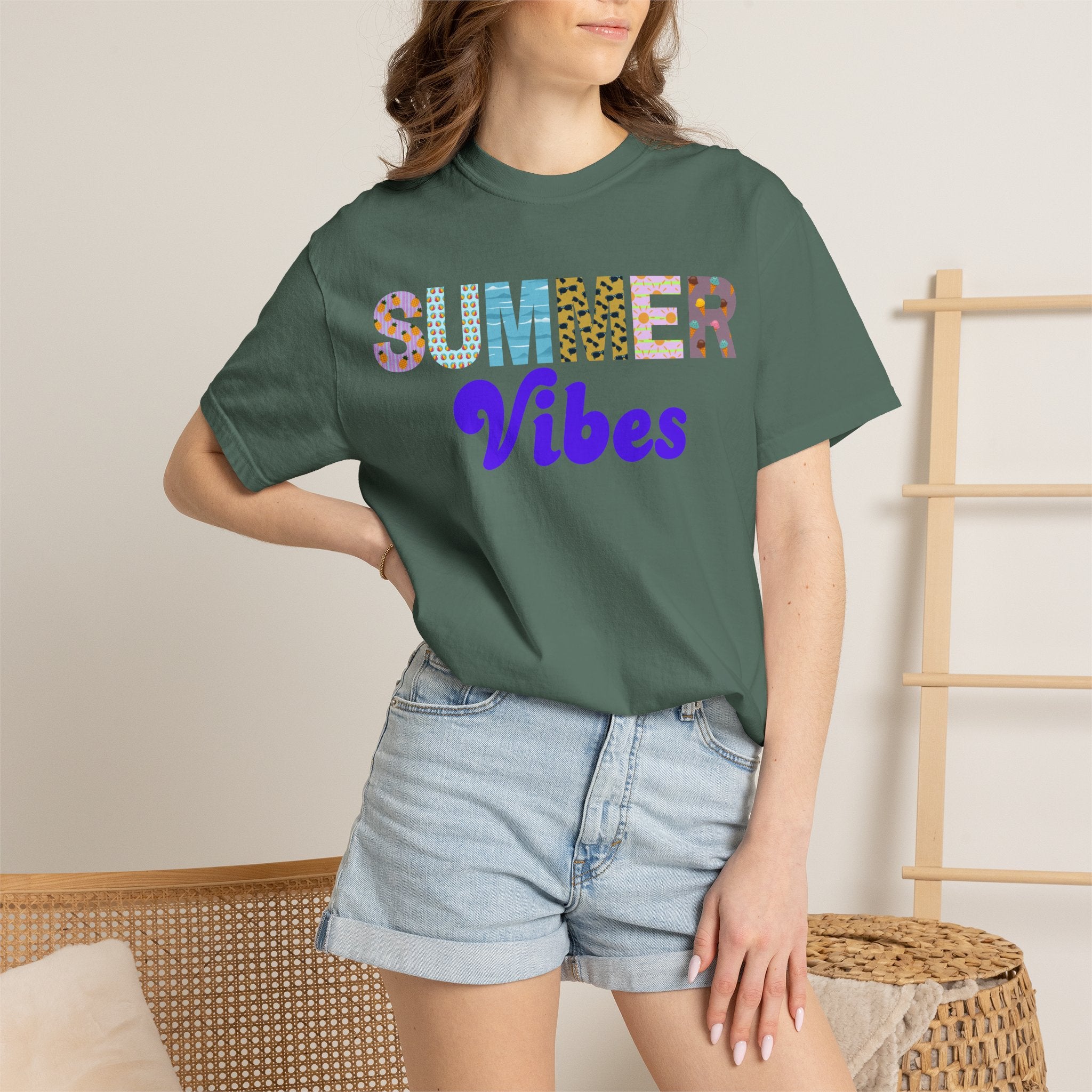 Comfort Colors Summer Vibes Tshirt, Trendy Summer Shirt, Summer Shirt, Beach Tee, 2026 Trendy Women's Shirt, Unisex Garment-Dyed T-shirt