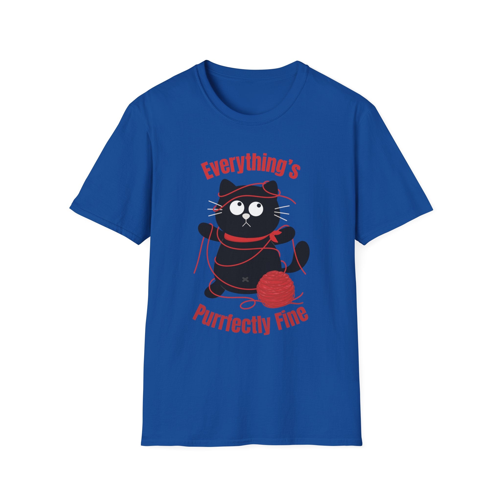 Everythings Purrfectly Fine Shirt, Funny Cat Graphic Tee, Everythings Fine Shirt, Unisex Softstyle T-Shirt