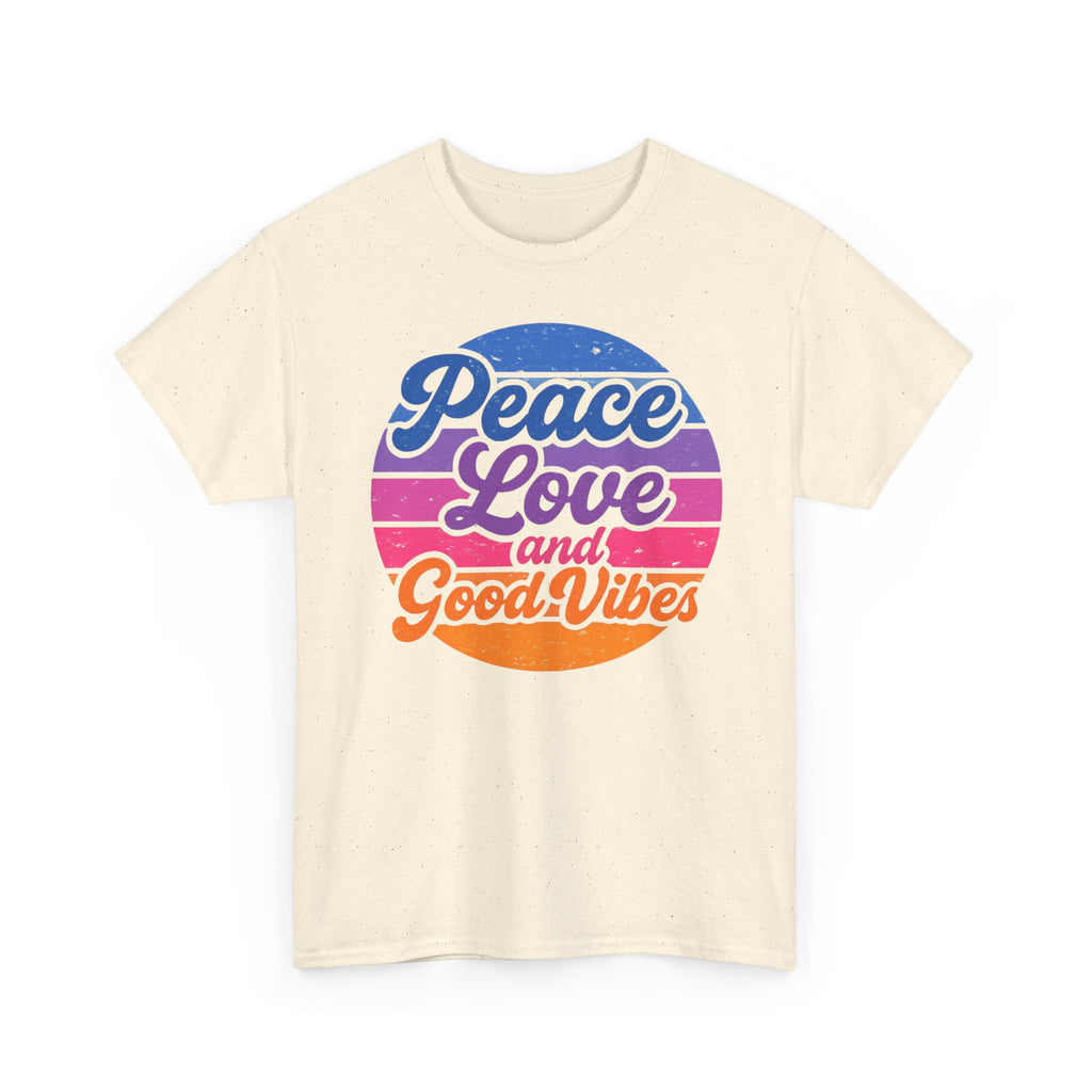 Peace Love And Vibes Shirt, Unisex Heavy Cotton Tee