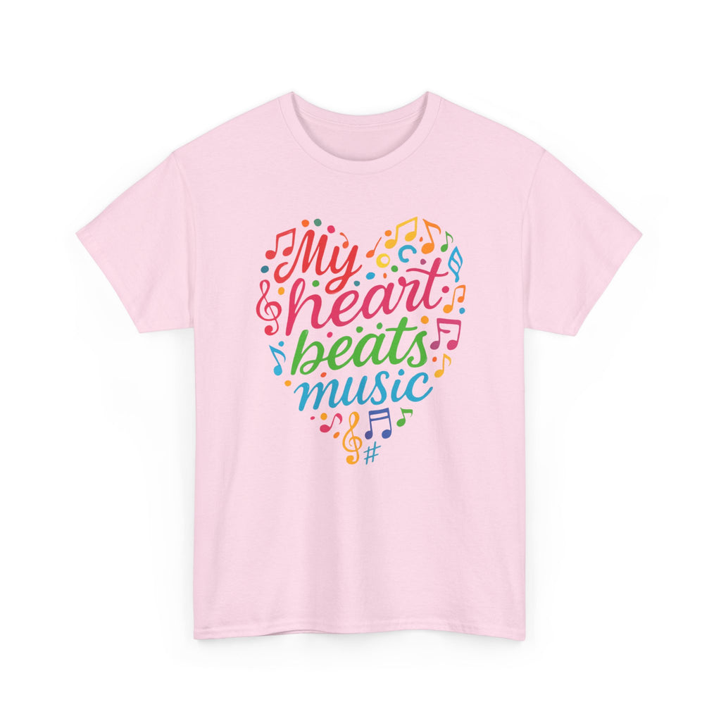 My Heart Beats Music Shirt, Unisex Heavy Cotton Tee