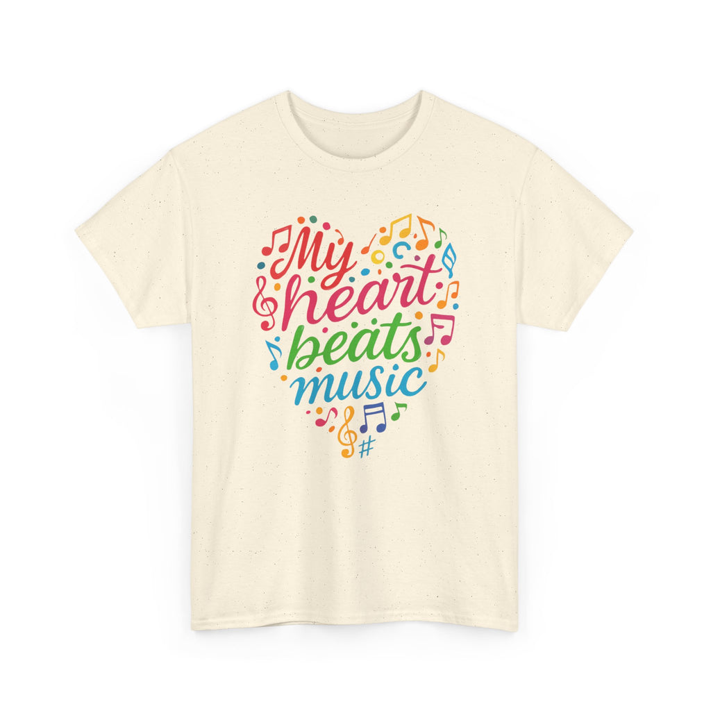My Heart Beats Music Shirt, Unisex Heavy Cotton Tee