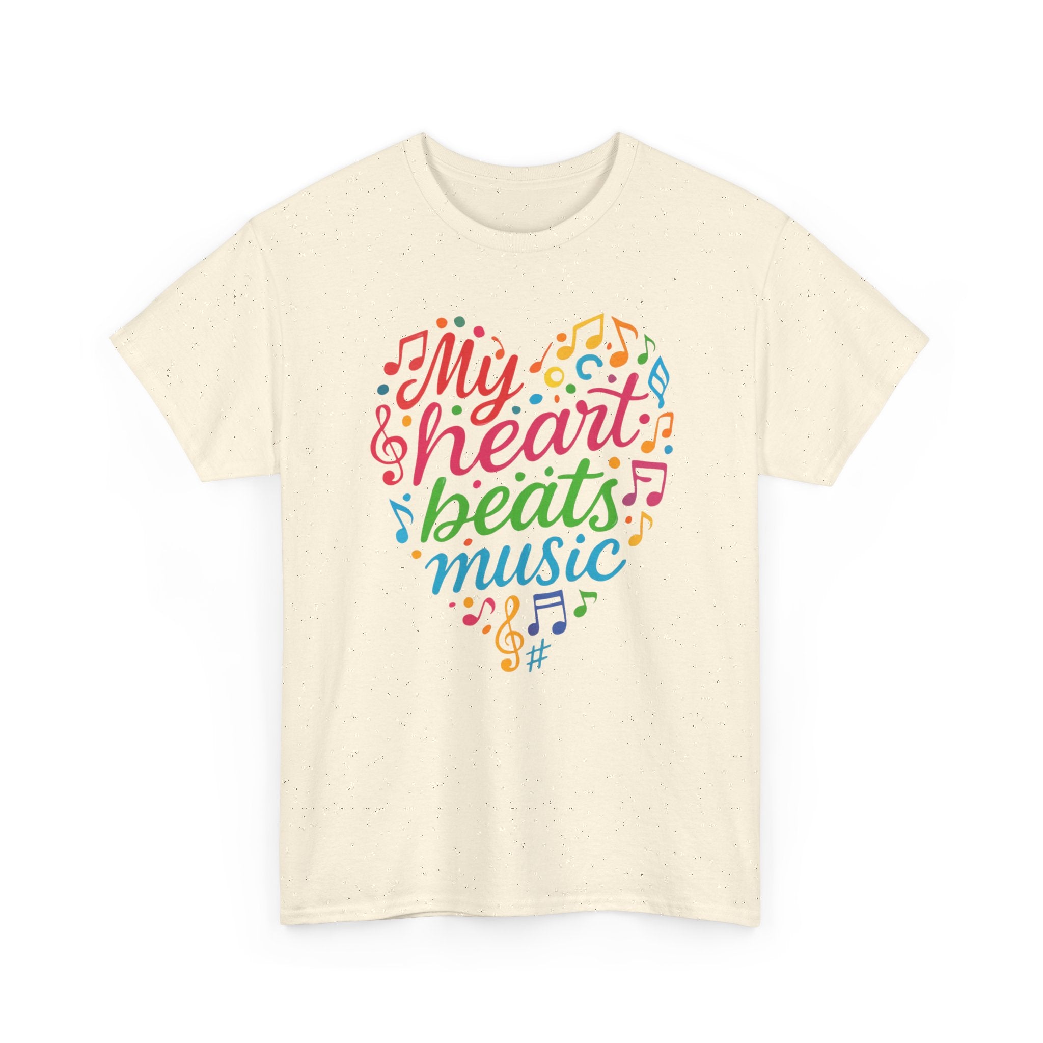 My Heart Beats Music Shirt, Unisex Heavy Cotton Tee