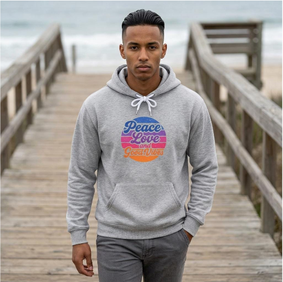 Peace Love and Good Vibes Hooded Sweatshirt