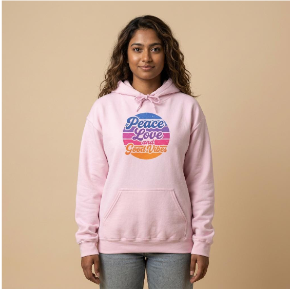 Peace Love and Good Vibes Hooded Sweatshirt
